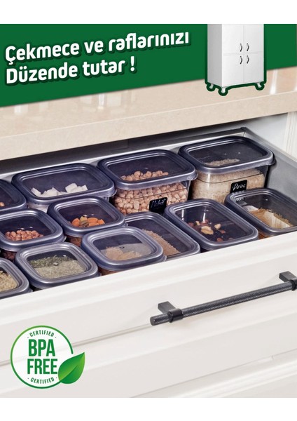 36 Adet 72 Parça 0,55-1,2-1,7 Litre Kare Erzak Bakliyat Saklama Kabı Seti 60 Etiket Hediyeli fırsatları