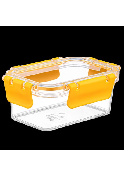 3 Adet Akrilik Saklama Kabı Vakumlu Dikdörtgen Erzak Bakliyat Kabı - 900 ml