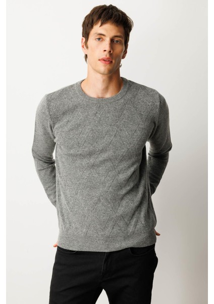 Erkek Sıfır Yaka Hasır Örgü Baklava Yürütmeli Yün Kazak Y.füme fiyatları