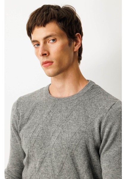 Erkek Sıfır Yaka Hasır Örgü Baklava Yürütmeli Yün Kazak Y.füme fırsatları