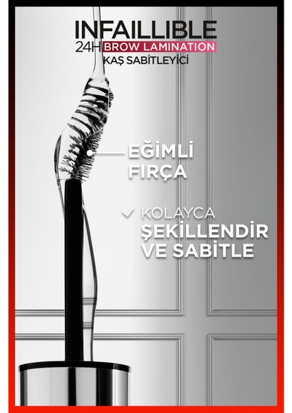 ınfaillible 24H Brow Lamination Şeffaf Kaş Sabitleyici & L'oréal Paris Infaillible Definer Pencil - 03 Brunette fırsatları