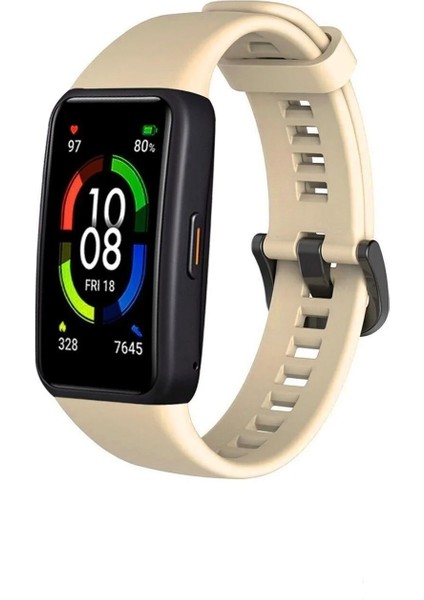 Huawei Band 6 ve Honor Band 6 Uyumlu (Takma Aparatlı) Silikon Kordon Kayış