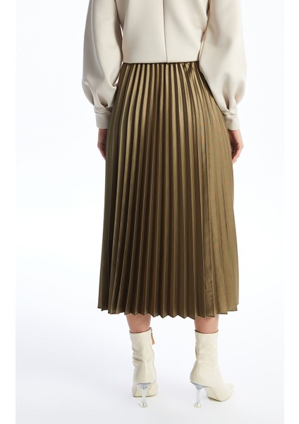 Yeni Sezon Beli Lastikli Saten Kadın Pileli Etek fırsatları