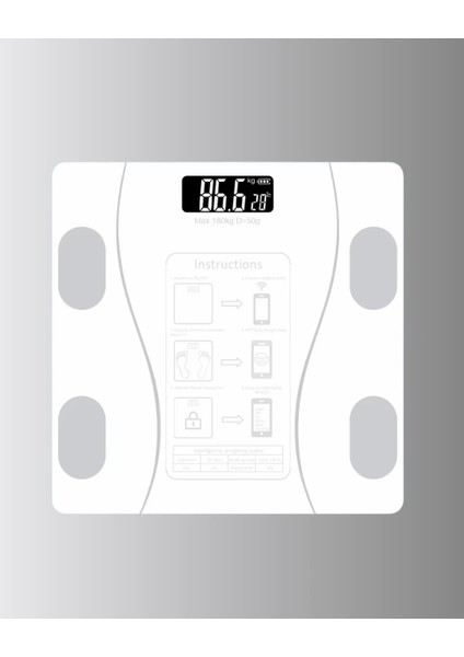 Bluetooth Akıllı Tartı – 8 Fonksiyonlu Dijital Baskül, 180 kg Kapasiteli indirimleri