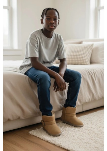 Çocuk Tam Ortopedik Süet Içi Kürklü Cırtlı Kreş Anaokulu Ev Panduf Bot fiyatları