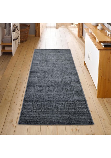 Pandora Yumuşak Peluş Shaggy Gri Çocuk Odası Oturma Odası Salon Mutfak Koridor Halısı Yolluk 1102O