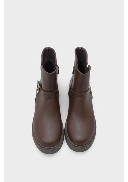 Daria Yandan Fermuarlı Tokalı Lastikli Kadın Bot