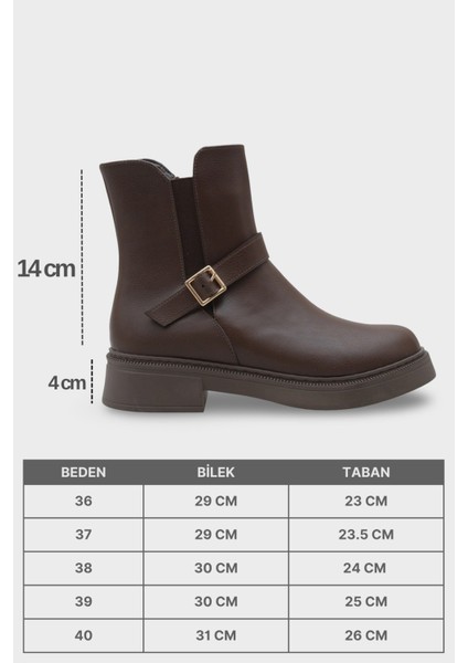 Daria Yandan Fermuarlı Tokalı Lastikli Kadın Bot