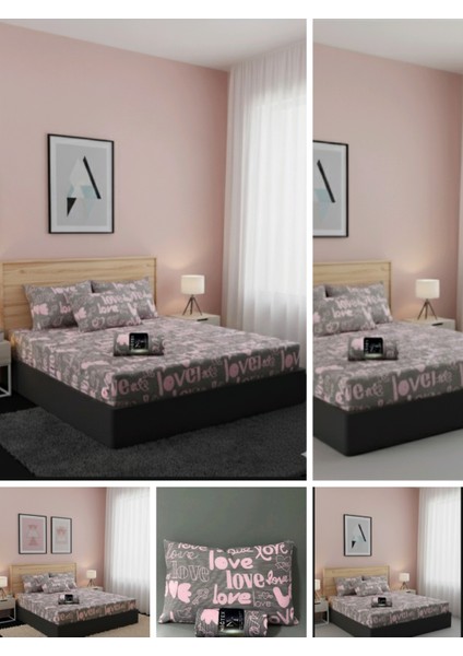 Çiftkişilik Battal Boy Çarşaf Takımı Love 180X200