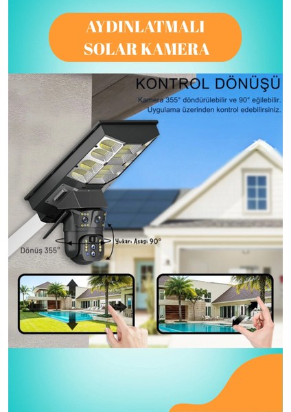 6mp Fullhd Sokak Aydınlatmalı 20.000 Mah Bataryalı Solar Panelli Hareket Sensörlü Projektör Kamera fiyatları