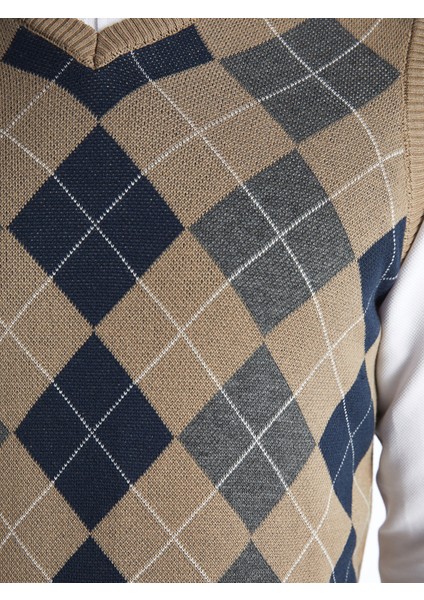 Yeni Sezon Standart Kalıp V Yaka Erkek Triko Süveter fırsatları