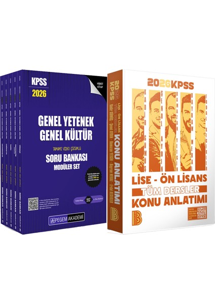 2026 Kpss Lise Ön Lisans Tüm Dersler Konu - 2026 Kpss Lisans Soru Bankası Seti - (5 Kitap)