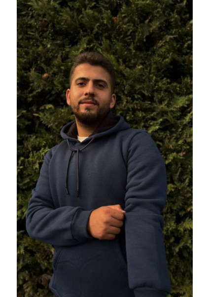 %100 Pamuk 3 Iplik Kapşonlu Sweatshirt