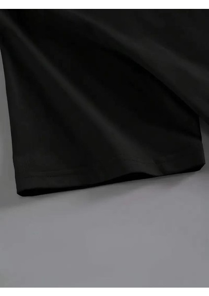 20/1 Penye Compack Baskılı Oversize Kahve Desenli Kadın Kısa Kol Yazlık T-Shirt - Siyah fiyatları