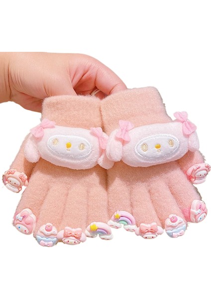 Çocuklar Için Sonbahar-Kış Manikür Rüzgar Geçirmez Isıtmalı Parmaklı Eldiven (Yurt Dışından)