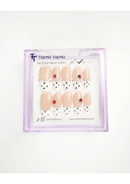 15'li Ten Rengi Uzun Badem UBD1514 Tekrar Kullanılabilir El Yapımı Protez Takma Tırnak - Ten Rengi-S fiyatları