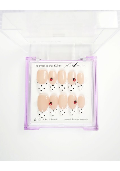 15'li Ten Rengi Uzun Badem UBD1514 Tekrar Kullanılabilir El Yapımı Protez Takma Tırnak - Ten Rengi-S modelleri