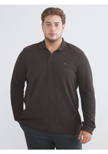 Yeni Sezon Büyük Beden Polo Yaka Erkek Sweatshirt