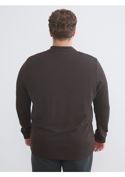 Yeni Sezon Büyük Beden Polo Yaka Erkek Sweatshirt fırsatları