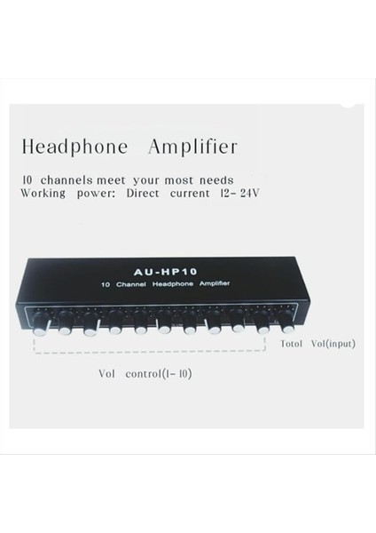 AU-HP10 10 Kanal Kulaklık Kulaklık Amplifikatörü Ses Ayırıcı Dc 12-24V 20Hz-20kHz 12DB 16-600OHM 3 5mm Jack Us Fiş (Yurt Dışından) modelleri