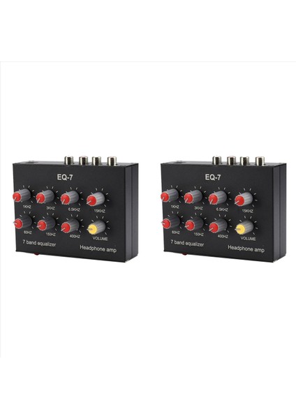 2x Eq-7 Araba Ses Kulaklığı Amplifikatörü 7-Band Eq Equtersize 2 Kanal Dijital Ses Ekolayzer (Yurt Dışından)