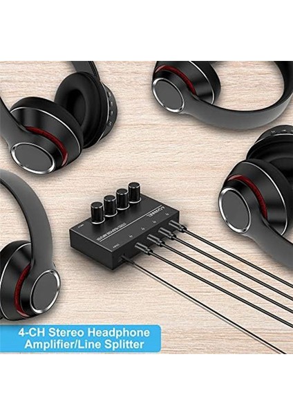 4 Kanallı Kulaklık Amplifikatörü Stereo Ses Amplifikatörü 4 3 5mm Kulaklık Çıkışı ve 3 5 mm Ses Girişi ile Kulaklık Ayırıcısı (Yurt Dışından) indirimleri