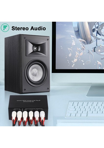Iki Yönlü 4 Yönlü Rca Stereo Ses Anahtarı L/r Ses Kanalı Ses Anahtarlayıcı 2&#39 De 2 Veya 2 Out Audio Splitter (Yurt Dışından) modelleri