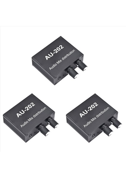 3x AU-202 2 Giriş 2 Çıkış Stereo Mikser Ses Distribütörü Kulaklık Harici Güç Amp Hacmi Tek Başına Kontrol (Yurt Dışından)