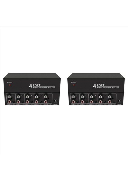 2x Audio Splitter 1 4 Out Rca L/r Aux Stereo Audio Splitter 1x4 Ses Distribütörü Pc DVD Hoparlör Splitte Us Flug (Yurt Dışından)