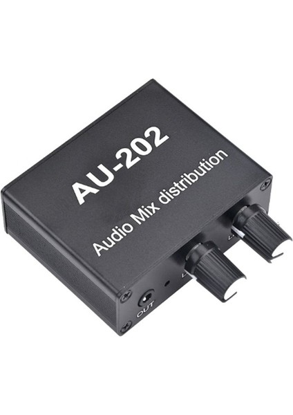 AU-202 2 Giriş 2 Çıkış Stereo Mikser Ses Distribütörü Kulaklık Için Harici Güç Amp Hacmi Tek Başına Kontrol (Yurt Dışından)