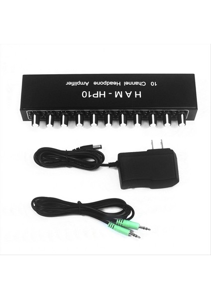 10 Kanallı Ses Distribütörü Kulaklık Büyüteç Stereo Splitter Tek Başına Kontrol Alüminyum Alaşım Gövdesi Abd Fişi (Yurt Dışından)