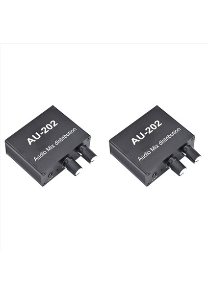 2x AU-202 2 Giriş 2 Çıkış Stereo Mikser Ses Distribütörü Kulaklık Harici Güç Amp Hacmi Tek Başına Kontrol (Yurt Dışından)