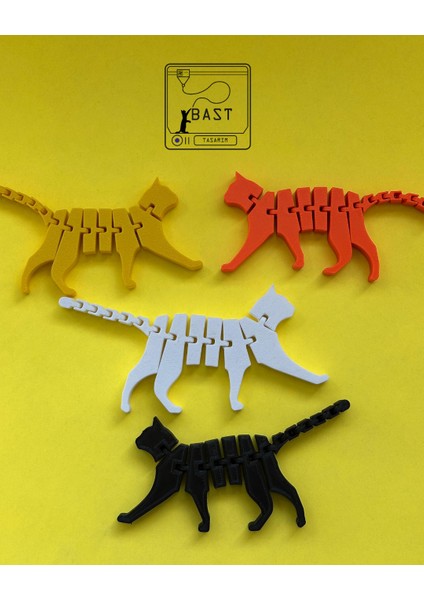 Bast Tasarım 3D Yazıcı Hareketli Eklemli Kedi Oyuncak Figür fırsatları