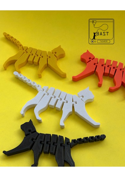 Bast Tasarım 3D Yazıcı Hareketli Eklemli Kedi Oyuncak Figür indirimleri