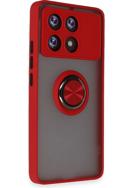 Newface Xiaomi Poco X6 Pro Kılıf Montreal Yüzüklü Silikon Kapak - Kırmızı fiyatları