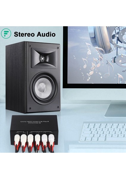 2x Bi-Live 4-Yollu Rca Stereo Ses Anahtarı L/r Ses Kanalı Ses Değiştiricisi 4&#39 Ü Dışarıda 2 Veya 2&#39 Den 4&#39 Ten 4&#39 Ü Audio Splitter (Yurt Dışından) indirimleri