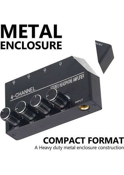 Kulaklık Amplifikatörü Kompakt Stereo Kulaklık Amplifikatörü Ses Amplifikatörü Hacim Kontrolüne Sahip 6 35MM Jak Için 4 Kanal (Yurt Dışından) indirimleri