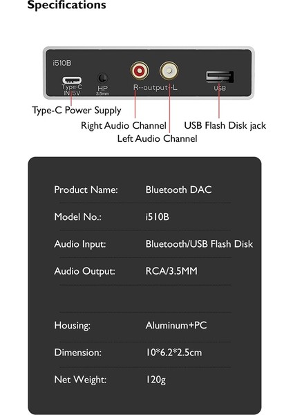 USB Dac Kulaklık Amplifikatör I510B Hıfı Kötü Destek U Dısk Kaybılık Playback Amplifikatöre Bağlı Bluetooth (Yurt Dışından) modelleri