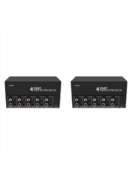 2x Audio Splitter 1 4 Out Rca L/r Aux Stereo Soulo Sonratıcı 1x4 Pc DVD Hoparlör Splitte Ab Fişi Için Ses Distribütörü (Yurt Dışından)