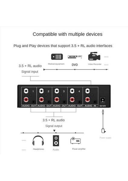 2x Audio Splitter 1 4 Out Rca L/r Aux Stereo Soulo Sonratıcı 1x4 Pc DVD Hoparlör Splitte Ab Fişi Için Ses Distribütörü (Yurt Dışından) indirimleri