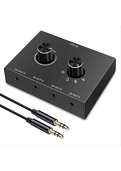 4 Yollu 3 5mm Jack Ses Anahtarlayıcı Stereo Iki Yönlü Ses Anahtarı Ayırıcı Kutusu 4 Inta 1 Çıkışlı Kulaklık Amplifikatörü (Yurt Dışından)