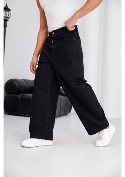 Puertas Erkek Yüksek Bel Balon Baggy Fit Bol Kesim Kot Pantolon