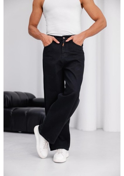 Puertas Erkek Yüksek Bel Balon Baggy Fit Bol Kesim Kot Pantolon indirimleri