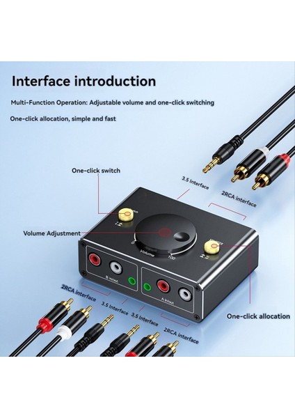 3 5mm - 2rca Ses Anahtarlayıcı Bidreksiyon Anahtarlayıcı 1&#39 De 1 Veya 2 Out Çift Rca Ila 3 5 Mm&#39 Lik Ayırıcı Anahtarlayıcı (Yurt Dışından) fiyatları