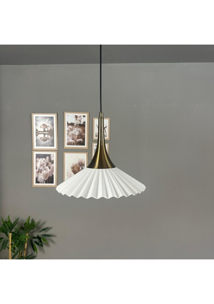 Avilla Beyaz Tekli Metal Büyük Avize Eskitme Külah Başlık Cafe Mutfak Modern Sarkıt Aydınlatma modelleri