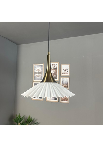 Avilla Beyaz Tekli Metal Büyük Avize Eskitme Külah Başlık Cafe Mutfak Modern Sarkıt Aydınlatma indirimleri