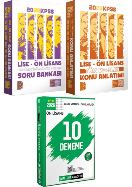 2026 Kpss Lise Ön Lisans Tüm Dersler Konu ve Soru - 2026 Kpss Ön Lisans Çözümlü 10 Deneme