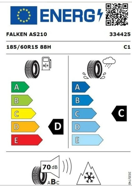 185/60 R15 Tl 88H Xl Euroall Season AS210 Dört Mevsim Lastiği (Üretim TARIHI:2025) fiyatları