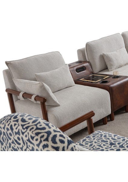 Soft Medium Köşe Berjer Takımı Ses Sistemli Sağ Köşe indirimleri