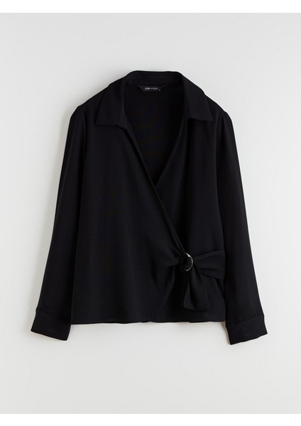 Yeni Sezon Kruvaze Bağlama Detaylı Bluz indirimleri